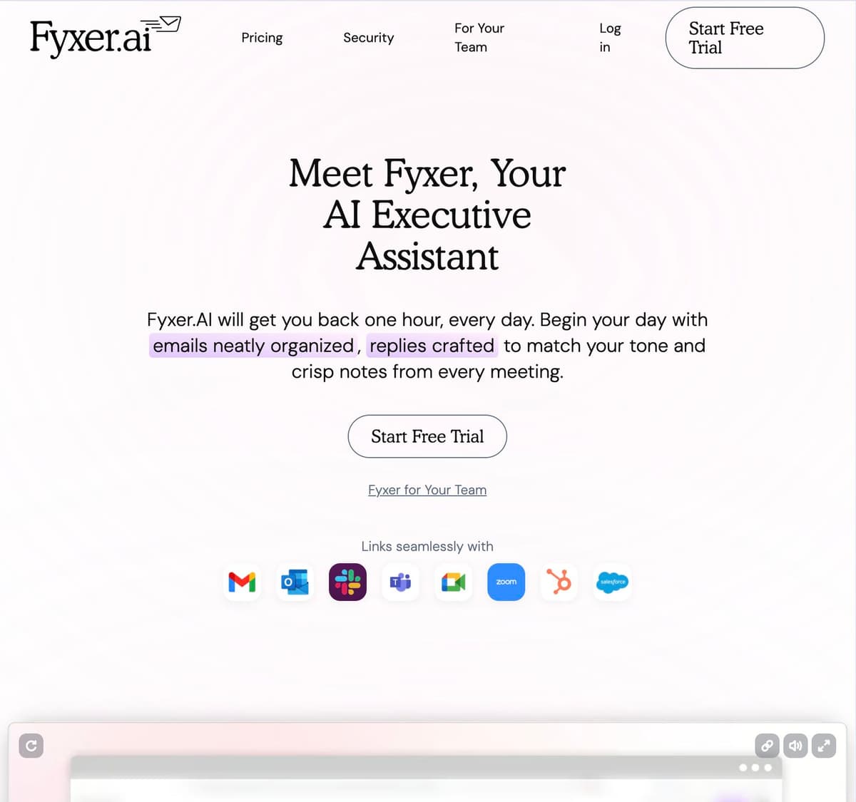 Fyxer copied landing page