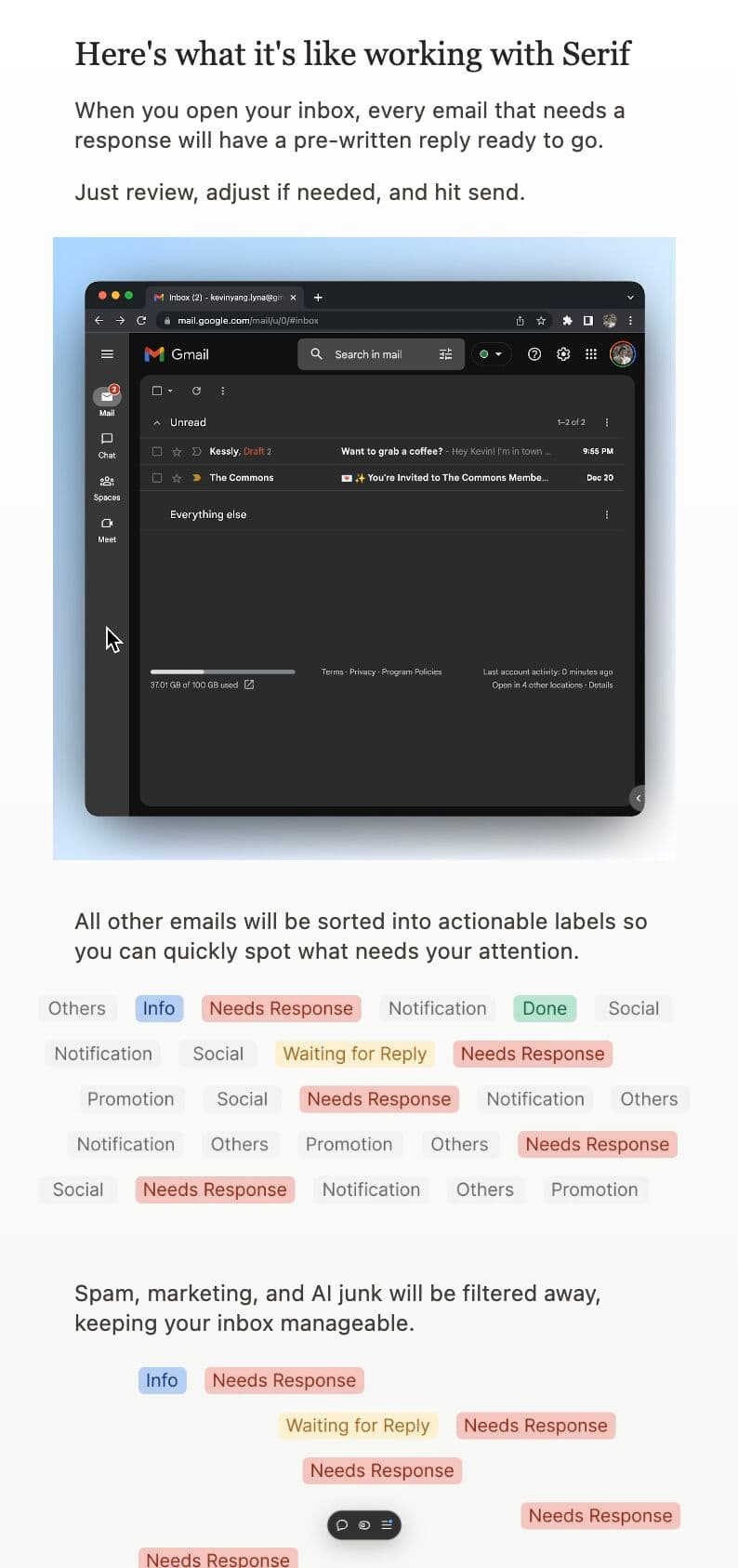 Serif original content section